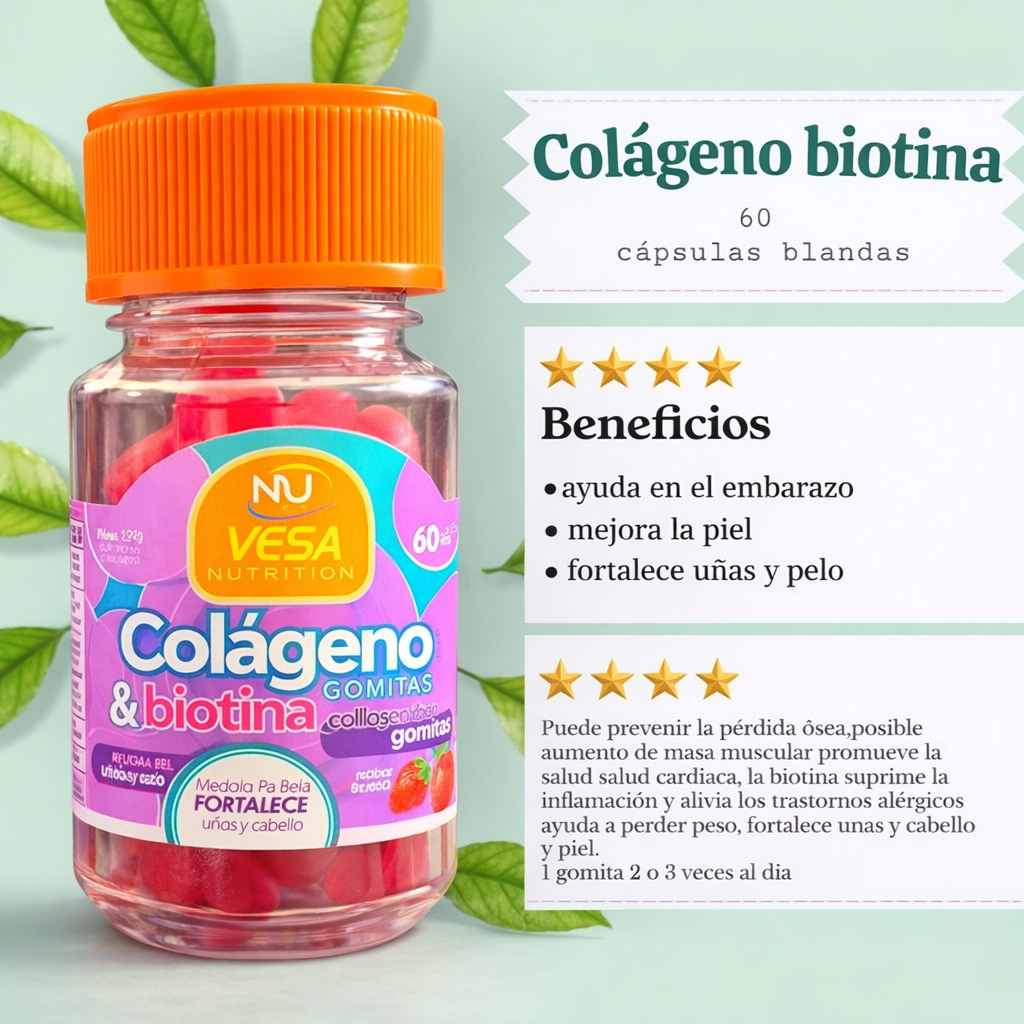 COLAGENO MAS BIOTINA - 60 GOMITAS