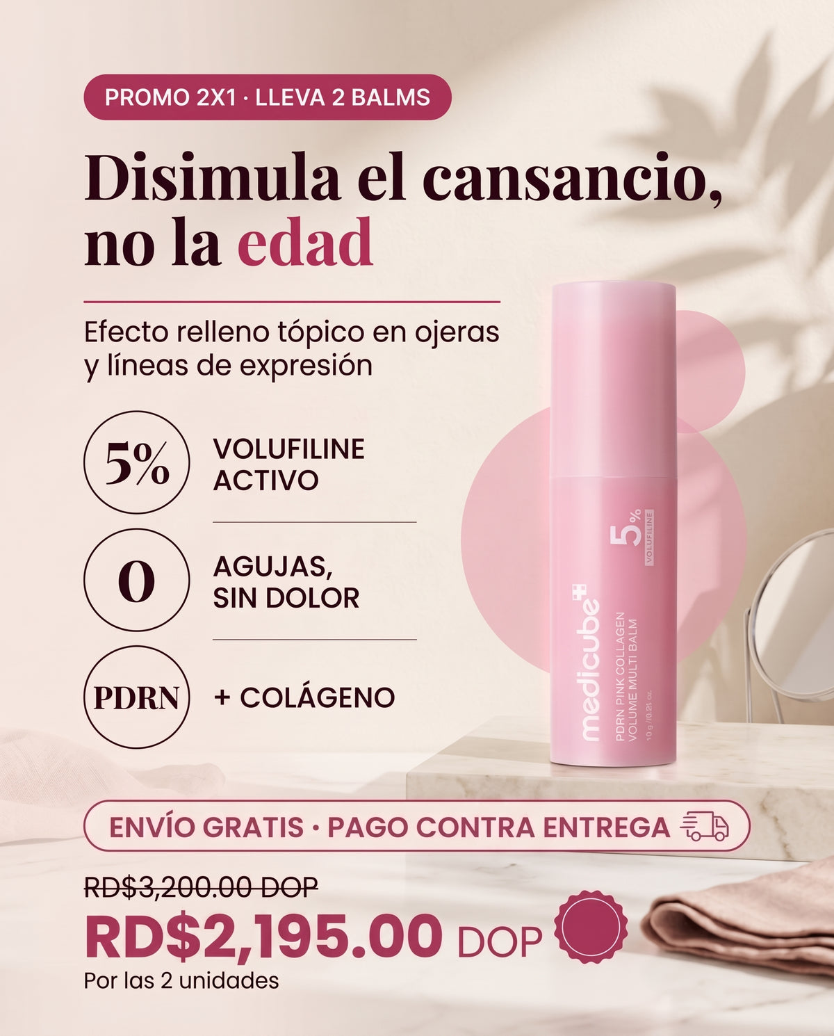 Medicube Pink Colágeno - Borra el cansancio y las líneas de expresión